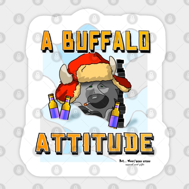 A Buffalo Attitude Sticker by McCullagh Art